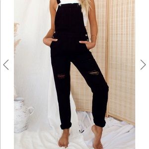 BLACK RUNAWAY OVERALLS
